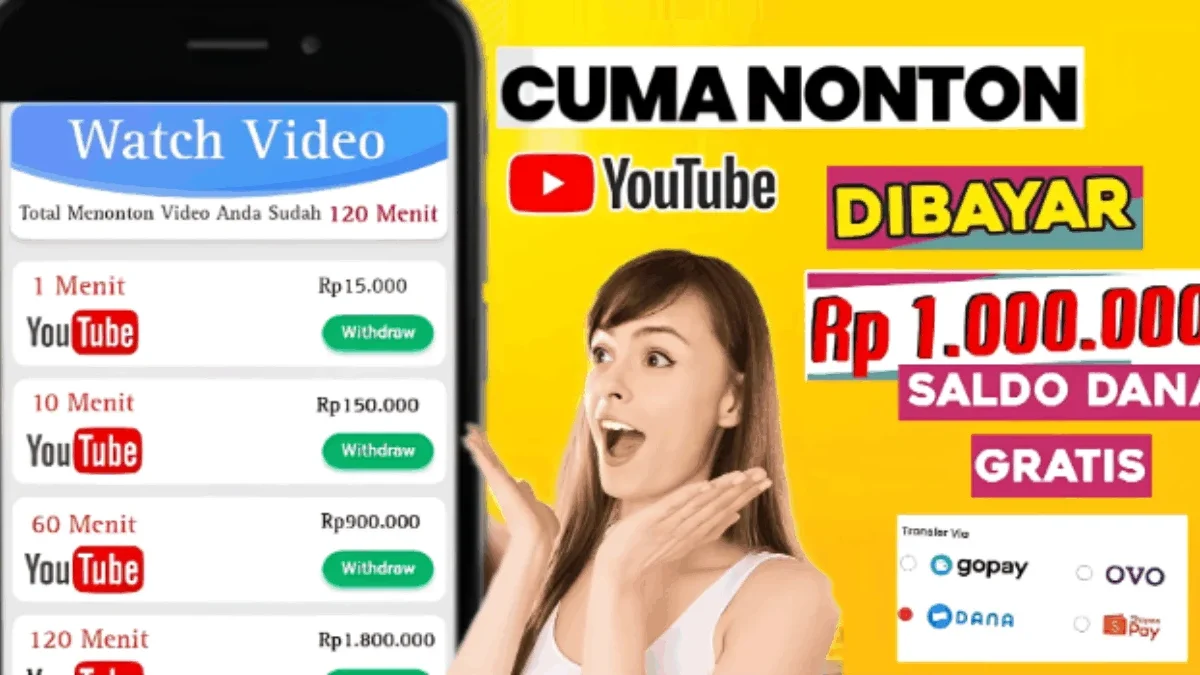 Ada Saldo DANA Gratis Hingga Rp1 Juta Cuma Dari Nonton YouTube? Simak Caranya! Ada Saldo DANA Gratis Hingga Rp1 Juta Cuma Dari Nonton YouTube? Simak Caranya!