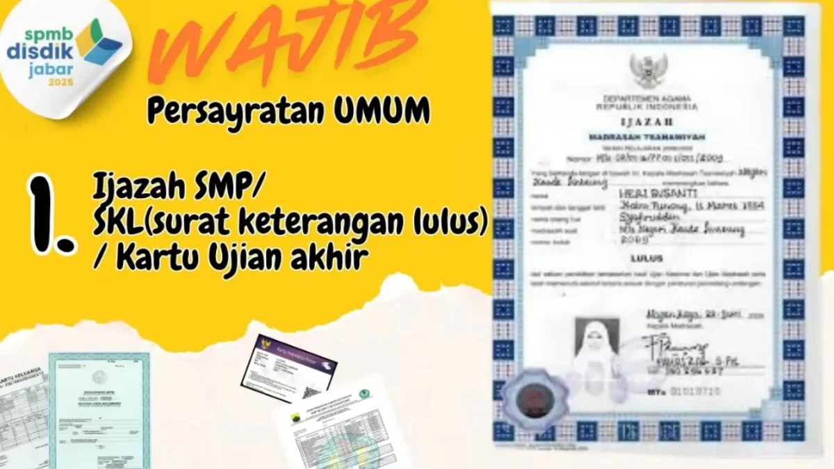 ILUSTRASI dokumen syarat daftar SMPB Jabar 2025.