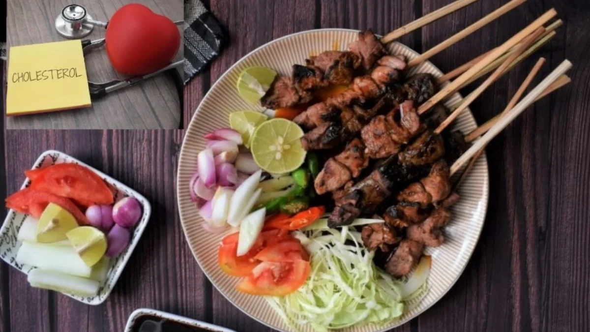 ILUSTRASI makan daging berlebihan penyebab kolesterol naik.