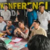 Ist. Konferensi pers Polda Jabar terkait kasus dugaan pelecehan seksual di RSHS Bandung beberapa waktu lalu. Foto. Sandi Nugraha / Jabar Ekspres.