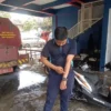 Kondisi Markas Komando (Mako) Pemadam Kebakaran (Damkar) Kabupaten Bandung di Desa Pamekaran, Kecamatan Soreang, Kabupaten Bandung, diserang hama ulat bulu pada Rabu (4/6). Foto Istimewa