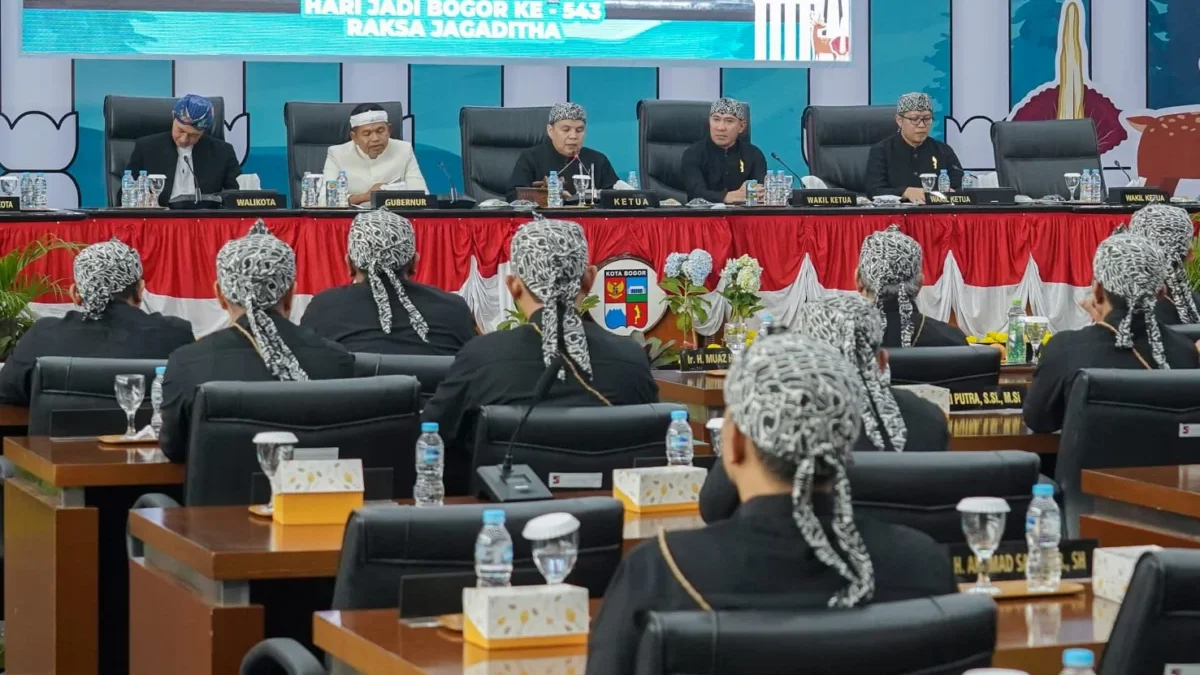 DPRD Kota Bogor saat menggelar rapat paripurna HJB ke-543. (Foto: Humpropub DPRD Kota Bogor)