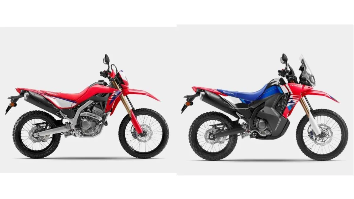 Hadirkan Sensasi Petualangan Baru, CRF250 Series Siap Jelajahi Indonesia. New CRF250 RALLY (kanan) dan New CRF250L (kiri).