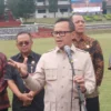 Wakil Menteri Dalam Negeri (Wamendagri), Bima Arya Sugiarto usai berkeliling meninjau kesiapan IPDN Kampus Jatinagor untuk lokasi Retret Gelombang Kedua. (Yanuar/Jabar Ekspres)