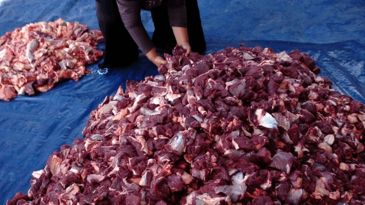 Distribusi Daging Kurban Wajib Gunakan Kemasan Non-Plastik Ilustrasi daging kurban. (foto/ANTARA)