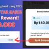 Hadiah PENDAFTAR BARU Rp140.000 dari Aplikasi Penghasil Uang Terbaru 2025!