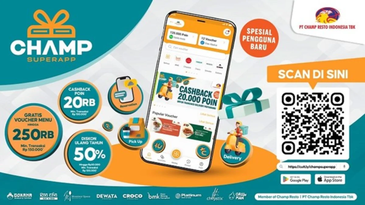 Champ Resto Indonesia Luncurkan CRI Super App: Mudahkan Konsumen untuk Pesan Antar hingga Dine In Champ Resto Indonesia Luncurkan CRI Super App: Mudahkan Konsumen untuk Pesan Antar hingga Dine In (Foto: Istimewa)