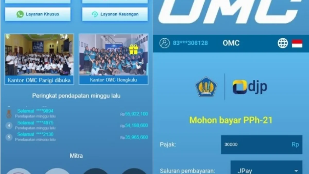 Pembayaran Pajak di Aplikasi OMC