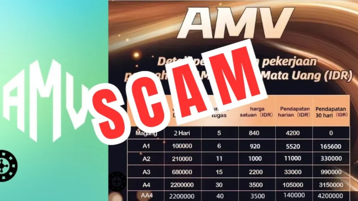 Aplikasi AMV Global Indonesia yang diduga scam.