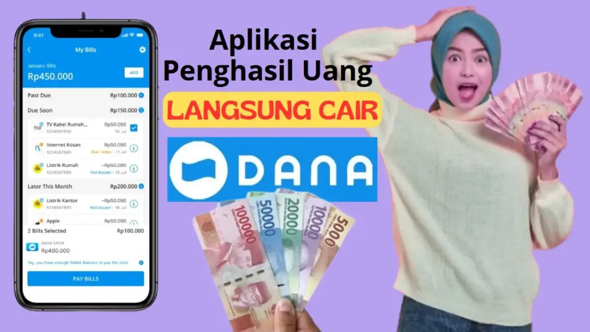Rekomendasi aplikasi penghasil uang langsung cair masuk ke DANA.
