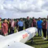 Uji terbang pesawat tanpa awak (UAV) DID 3.11 PT LEN di Bandara Nusawiru, Jawa Barat.