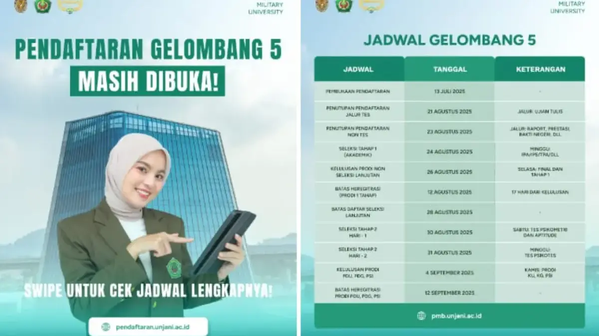 Penerimaan Mahasiswa Baru (PMB) UNJANI Gelombang 5 tahun 2025/2026