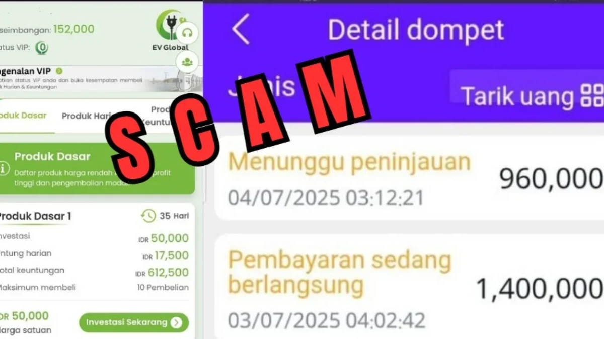 Aplikasi EV Global yang disebut sudah SCAM.