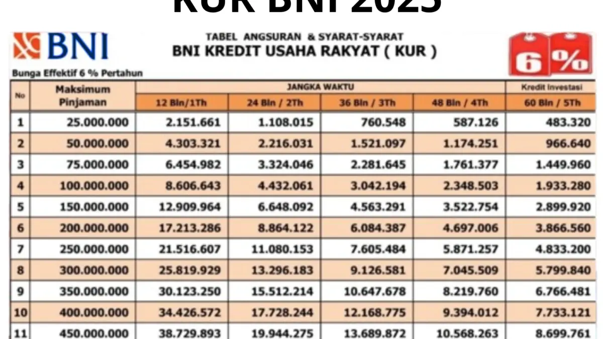 Cara Mudah Ajukan KUR BNI 2025, Pinjaman Hingga Rp100 Juta dengan Bunga Ringan Cara Mudah Ajukan KUR BNI 2025, Pinjaman Hingga Rp100 Juta dengan Bunga Ringan