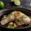 Stewed chicken drum stick.
