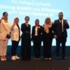 (kiri ke kanan) MC Business Insight Session Nathania R.Michico Tambunan, VP Cloud Business Telkomsigma Wita Astari, Country Director Google Cloud Indonesia Fanly Tanto, Direktur Utama Telkomsigma Dwi Sulistiani, Senior Manager IT Division PT WIKA Riha Rizanah, dan Head of AI Google Cloud Platform Muhammad Fariz Sinaga dalam acara Business Insight Session “The Intelligent Enterprise: Driving Growth and Efficiency with Data–Powered AI”, beberapa waktu yang lalu-lalu.
