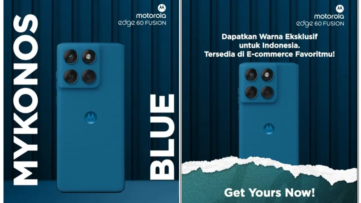 Motorola edge 60 Fusion Kini Tersedia dalam Warna Biru Pantone® Mykonos.