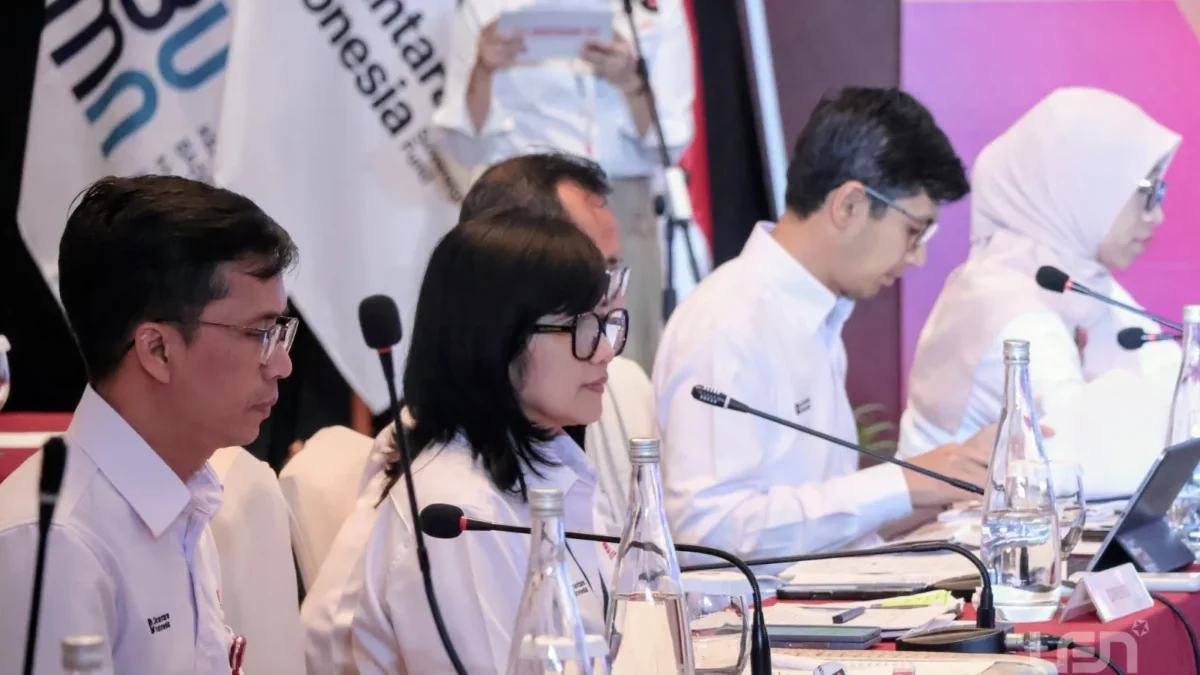 Penyampaian laporan DEFEND ID saat Rapat Umum Pemegang Saham (RUPS) Tahun Buku 2024 (30/6/25) di Jakarta.