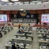 Sejumlah kursi nampak kosong saat sosialisasi dari KPK di DPRD Jabar.