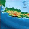Ilustrasi: Peta koordinat terdeteksinya guncangan gempa bumi berkekuatan 2,4 magnitudo di Kabupaten Bandung, P