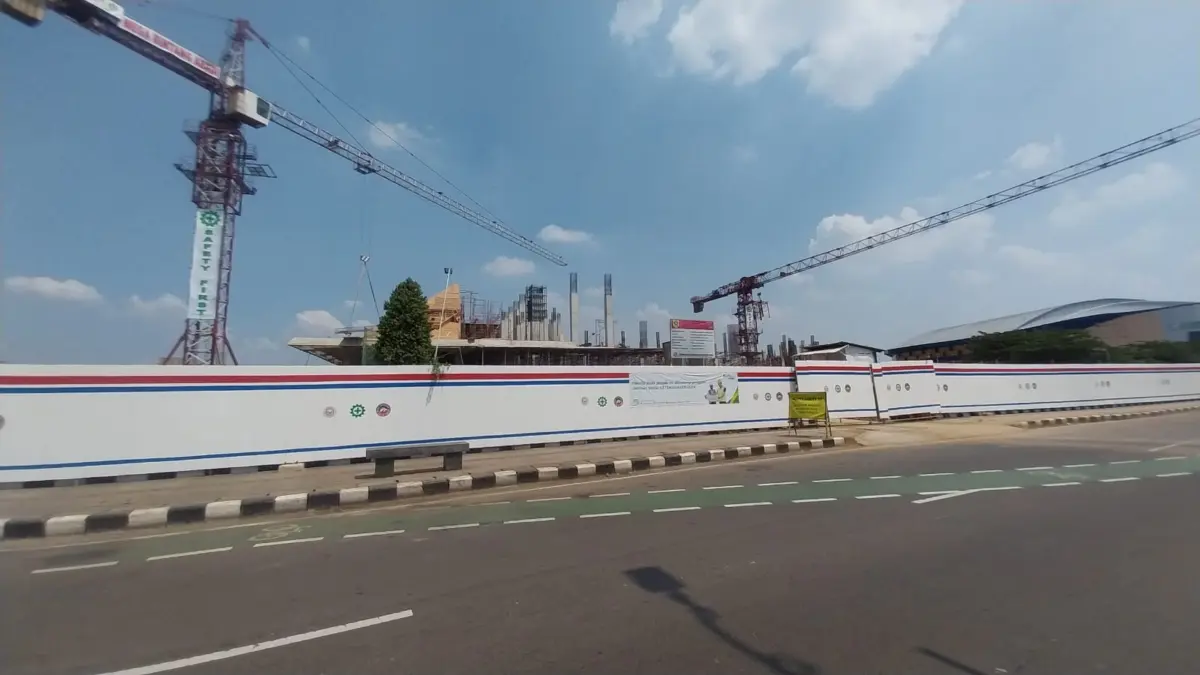 Pembangunan Masjid Raya Kabupaten Bogor, pada Sabtu (26/7/2025). Foto: Regi