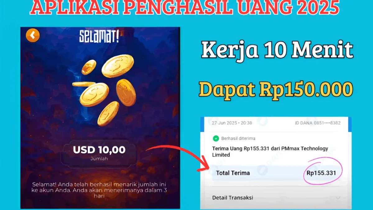 Cuma Kerja 10 Menit di Aplikasi Penghasil Uang 2025, Langsung Dapat Rp150.000 Masuk ke Saldo DANA