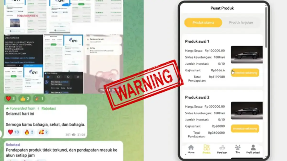 Aplikasi Robotaxi Scam? Ini Bukti Modus Penipuan Berkedok Aplikasi Investasi Aplikasi Robotaxi Scam?