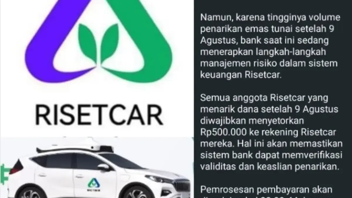 Aplikasi Ristecar Wajibkan Member Bayar Rp500.000, Apakah Penarikan Bisa Normal Lagi? Pengumuman aplikasi Risetcar yang mewajibkan membernya bayar biaya verifikasi Validitas.