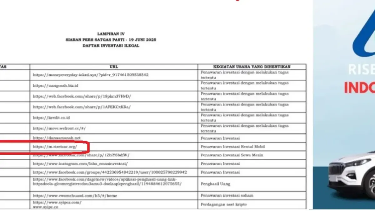 Terbukti Menguntungkan Anggotanya, Benarkah Aplikasi Risetcar ILEGAL? aplikasi Risetcar yang dinyatakan namun masih menguntungkan.