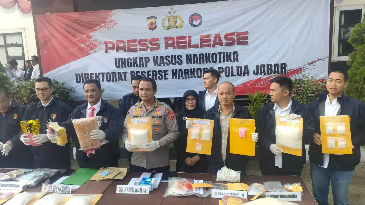 Dok. Polda Jabar saat berhasil bongkar Peredaran narkoba dari jaringan internasional Golden Triangle. Kamis (2