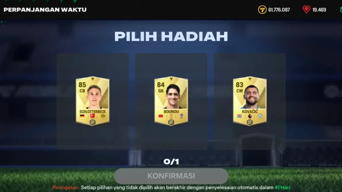 Hadiah gratis Perpanjangan Waktu EA FC Mobile.