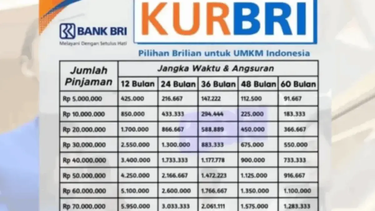 KUR BRI 2025 Pinjaman 1 Juta Hingga 70 Juta dengan Cicilan 50 Ribu Per Hari? Cek Disini! KUR BRI 2025 Pinjaman 1 Juta Hingga 70 Juta dengan Cicilan 50 Ribu Per Hari? Cek Disini!