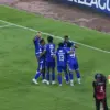 Persib Bandung rayakan gol saat mengalahkan Semen Padang di Suer League.