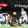 Pertandingan Man City vs Tottenham di Liga Inggris 2024/2025.