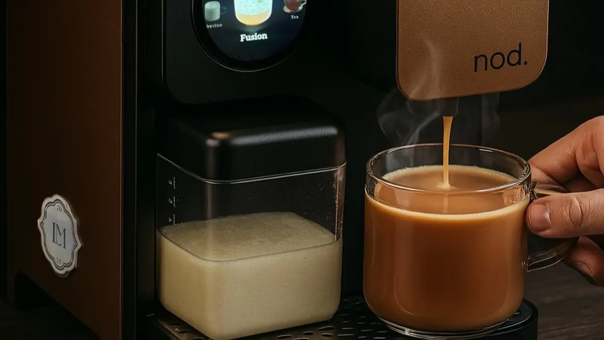 Mesin Kopi NOD Maximo suvenir resepsi Luna Maya dan Maxime Bouttier.