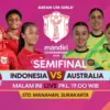 Postingan semifinal Piala AFF Putri U-16 2025 antara Timnas Putri Indonesia vs Australia.