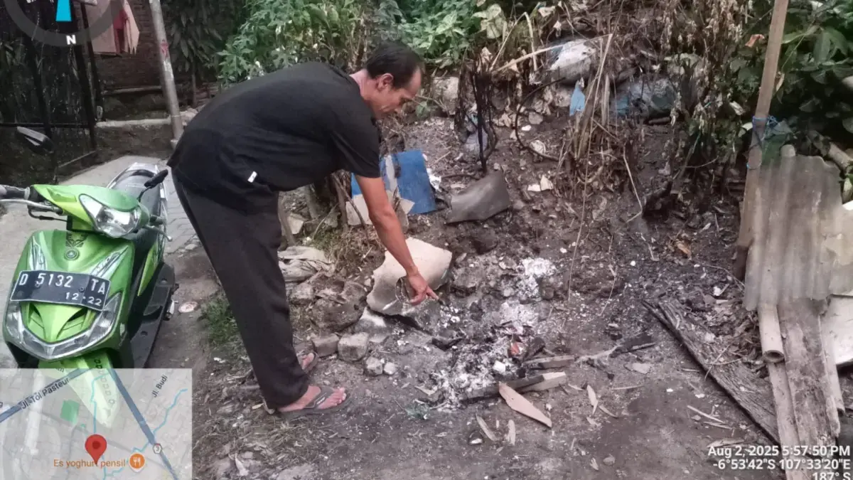 TKP Pembakaran Sampah yang Meledak di Cigugur Tengah, Kota Cimahi (Dok.Warga)
