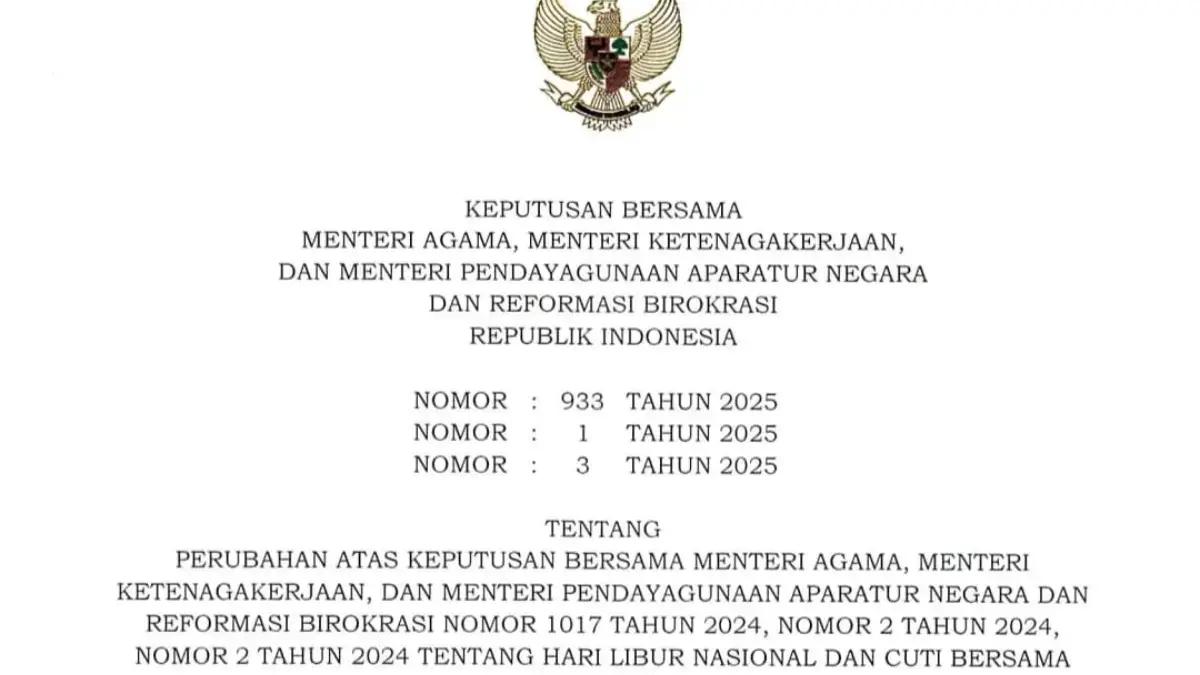 Cuti Bersama 18 Agustus, Ini Suara Pegawai Swasta yang Tetap Masuk Kerja SKB Tiga Menteri yang menyatakan cuti bersama pada 18 Agustus 2025