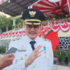 Wakil Wali Kota Cimahi, Adhitia Yudhistira saat Ditemui usai Penurunan Bendera Merah Putih di lapangan Rajawal