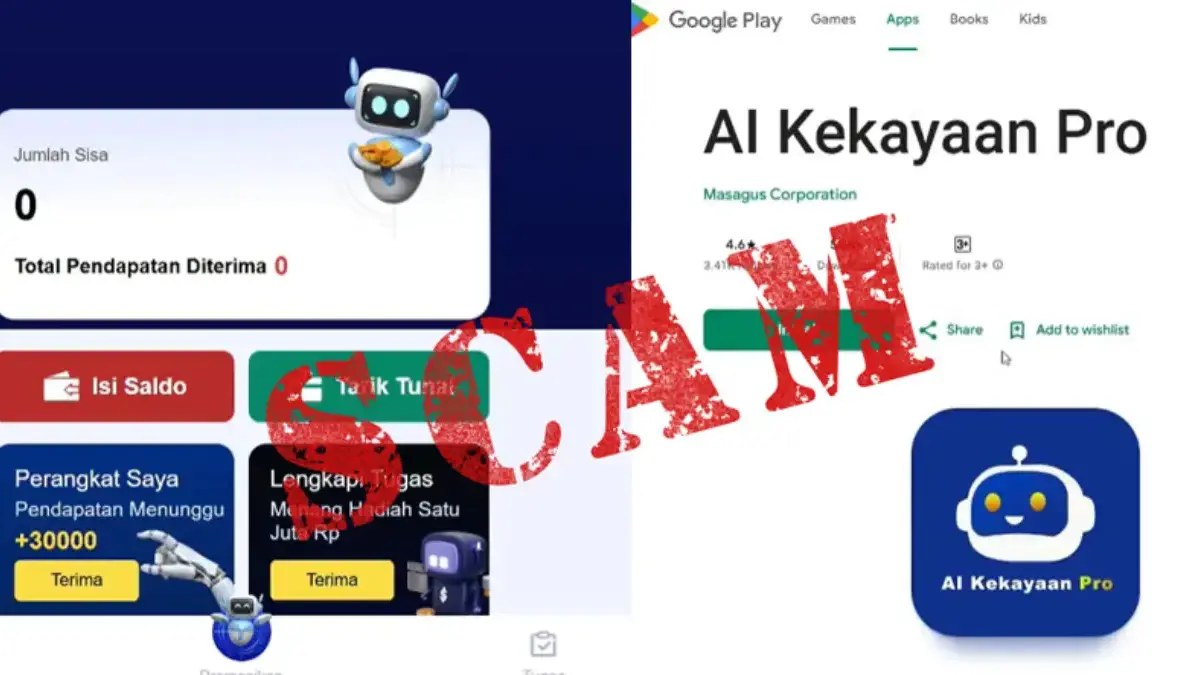Fakta Penipuan Aplikasi AI Kekayaan Pro, Mirip Modus RisetCar yang Sudah Scam Fakta Penipuan Aplikasi AI Kekayaan Pro