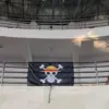 Bendera One Piece yang terpasang di Gor Laga Satria, Kabupaten Bogor. Foto: Istimewa