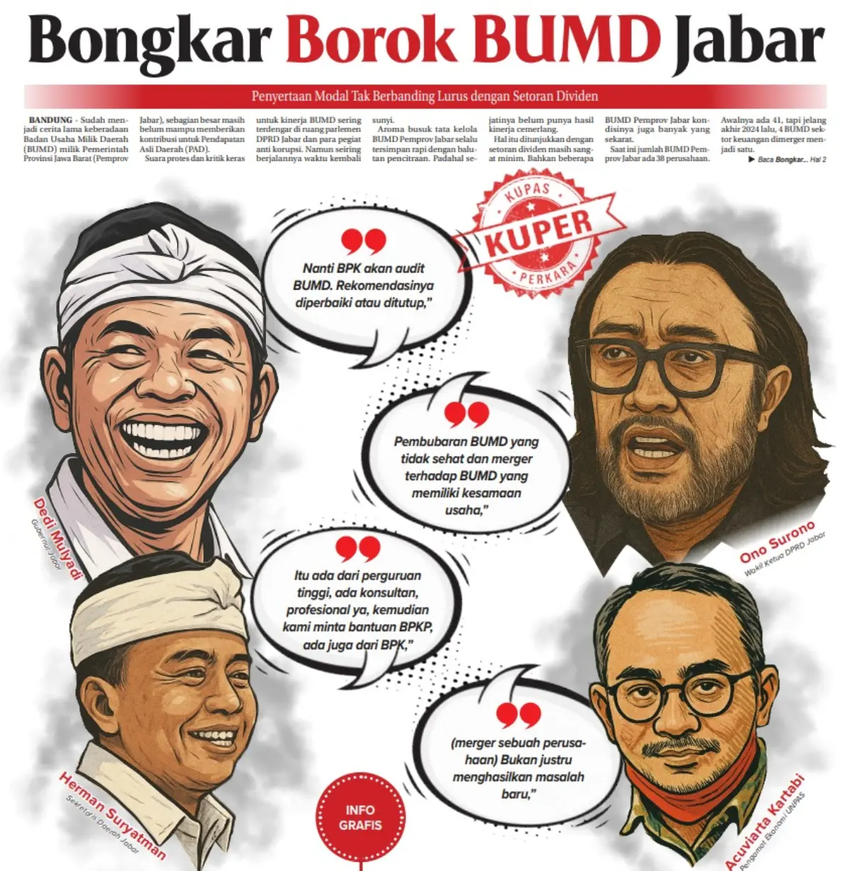 BUMD Jabar Kerap Tak Setor Dividen hingga Terjerat Korupsi, Tata Kelola Buruk Tak Diperhatikan? BUMD Jabar Kerap Tak Setor Dividen hingga Terjerat Korupsi, Tata Kelola Buruk Tak Diperhatikan?