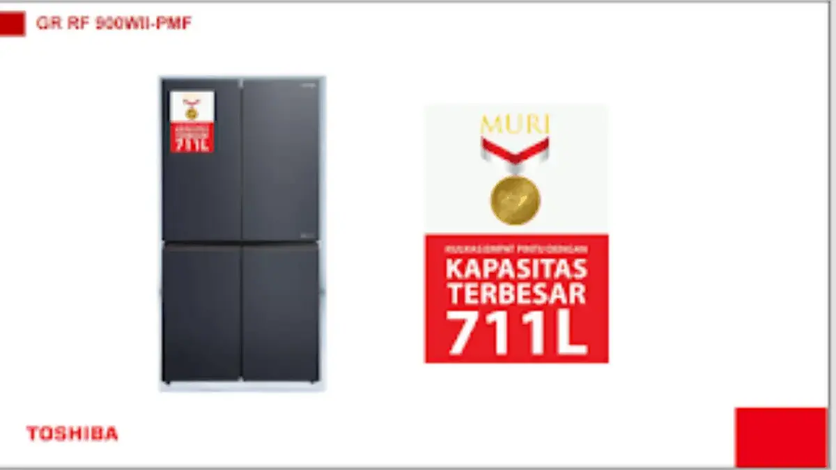 Toshiba Raih Rekor MURI dengan Kulkas 4 Pintu Kapasitas 711 L, Hadirkan Solusi Optimal untuk Keluarga Besar Toshiba Raih Rekor MURI dengan Kulkas 4 Pintu Kapasitas 711 L, Hadirkan Solusi Optimal untuk Keluarga Besar