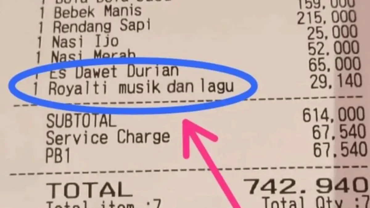 Viral Ada Biaya Royalti Musik dan Lagu di Struk Makan Resto Viral Ada Biaya Royalti Musik di Struk Makan Resto