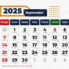 ILUSTRASI kalender September 2025, yang ada hari libur nasionalnya.