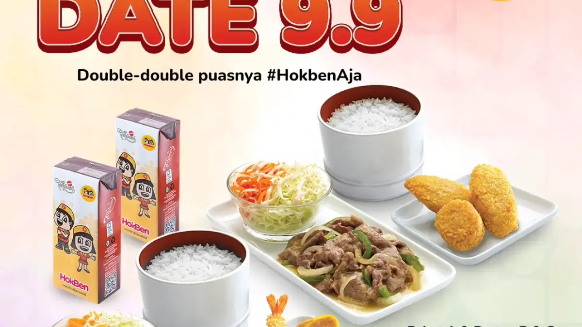 9 Promo Makanan dan Minuman 9.9 September 2025: Makan Tambah Asik di Tanggal Cantik Promo Hokben 9.9 2025.