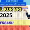Tabel Cicilan KUR BRI 2025 Plafon Rp10–50 Juta, Tenor Hingga 5 Tahun Cicilan Ringan