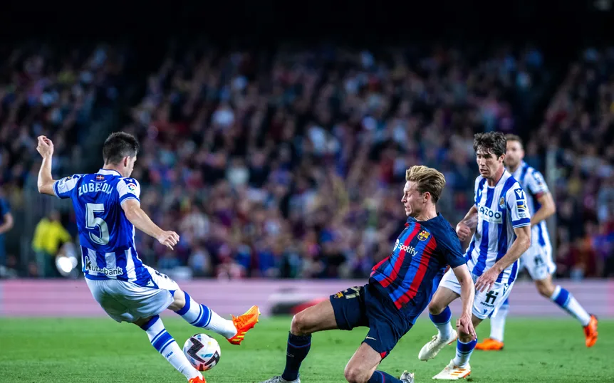 Barcelona v Real Sociedad di LaLiga tahun 2023.