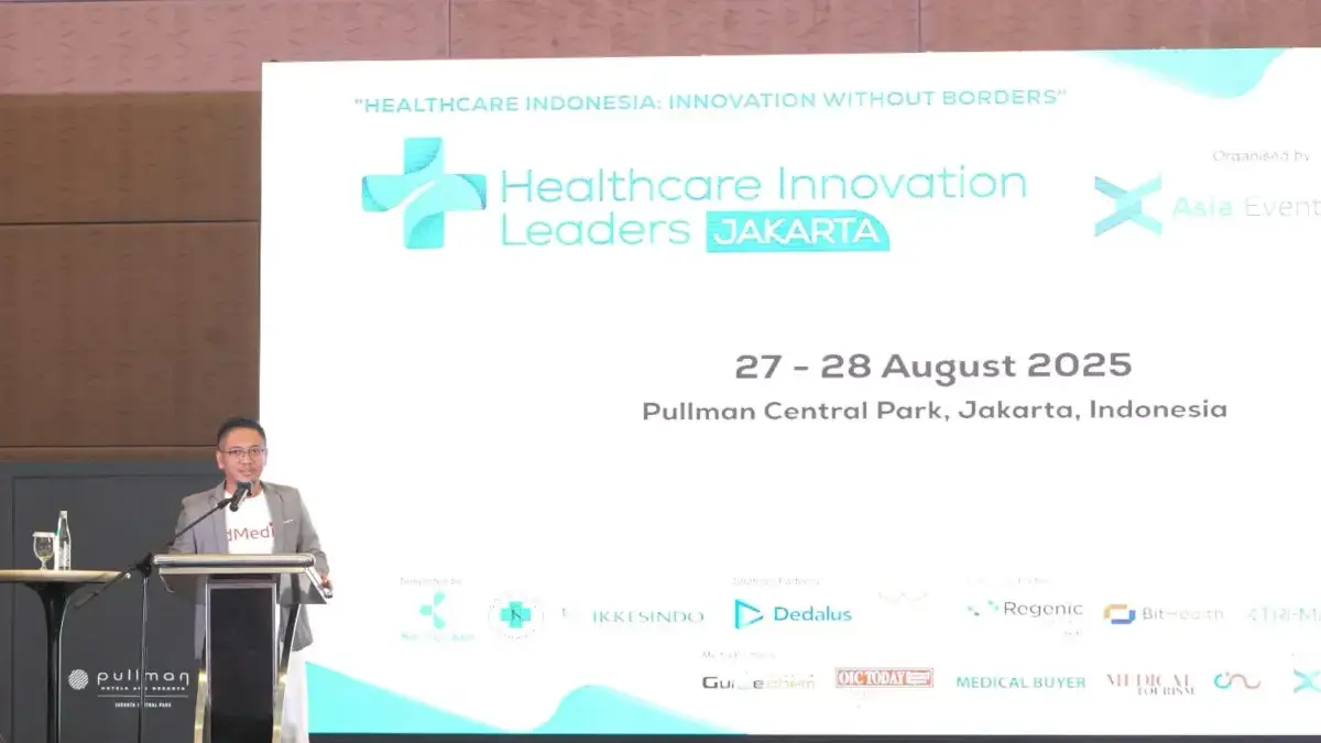 Admedika Paparkan Pentingnya Transformasi Kesehatan dalam Forum The Future of MedTech Conference Chief Financial & Risk Officer (CFRO) AdMedika Danang Rizki Ginanjar, saat memberikan pemaparan pada konferens
