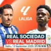 Link Live Streaming Pertandingan Real Sociedad vs Real Madrid.